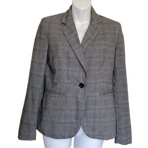 Zara Plaid Single Button Blazer Size 4